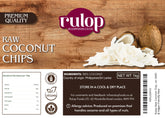 Rulop Raw Coconut Chips 1kg, Unsweetned 100% Coconut Flakes, Natural Dried Flake